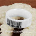 Anel de cerâmica coreano, personalidade criativa de código de barras preto em forma de anel de cerâmica branca para homens